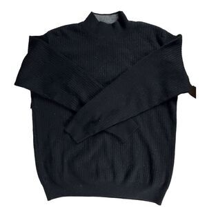 Wool Blend Sweater Black Flaw Craft Cutters Repurposing Damaged Hole 12.4 Oz